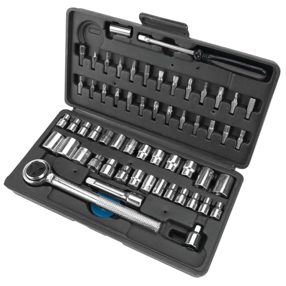Wilmar Corporation W1168 60-Piece 1/4" and 3/8" Drive SAE and Metric Socket Set