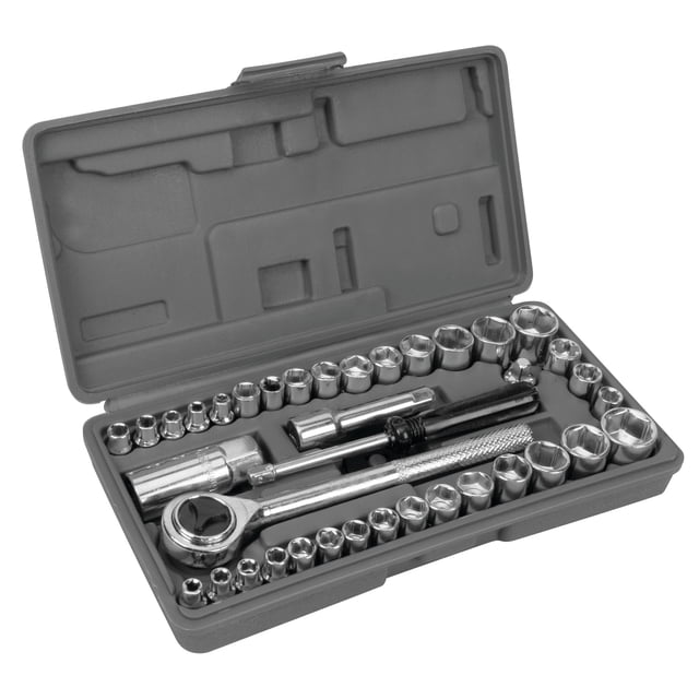 Performance Tool W1173 40 Piece 1/4 Inch&3/8 Inch Drive Socket Set