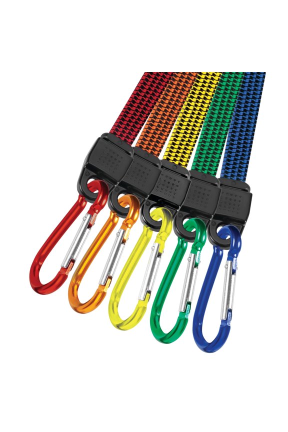 W1449 5pk Flat Carabiner Bungee Cord