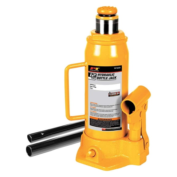 Performance Tool W1632 Hydraulic Bottle Jack, 12 Ton Load Capacity, Each