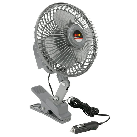 Performance Tool W1658 6-Inch Oscillating Fan (12v w/clamp) - Ideal for Cars, Trucks, RVs, Boats, and More to Keep You Cool and Comfortable On The Go