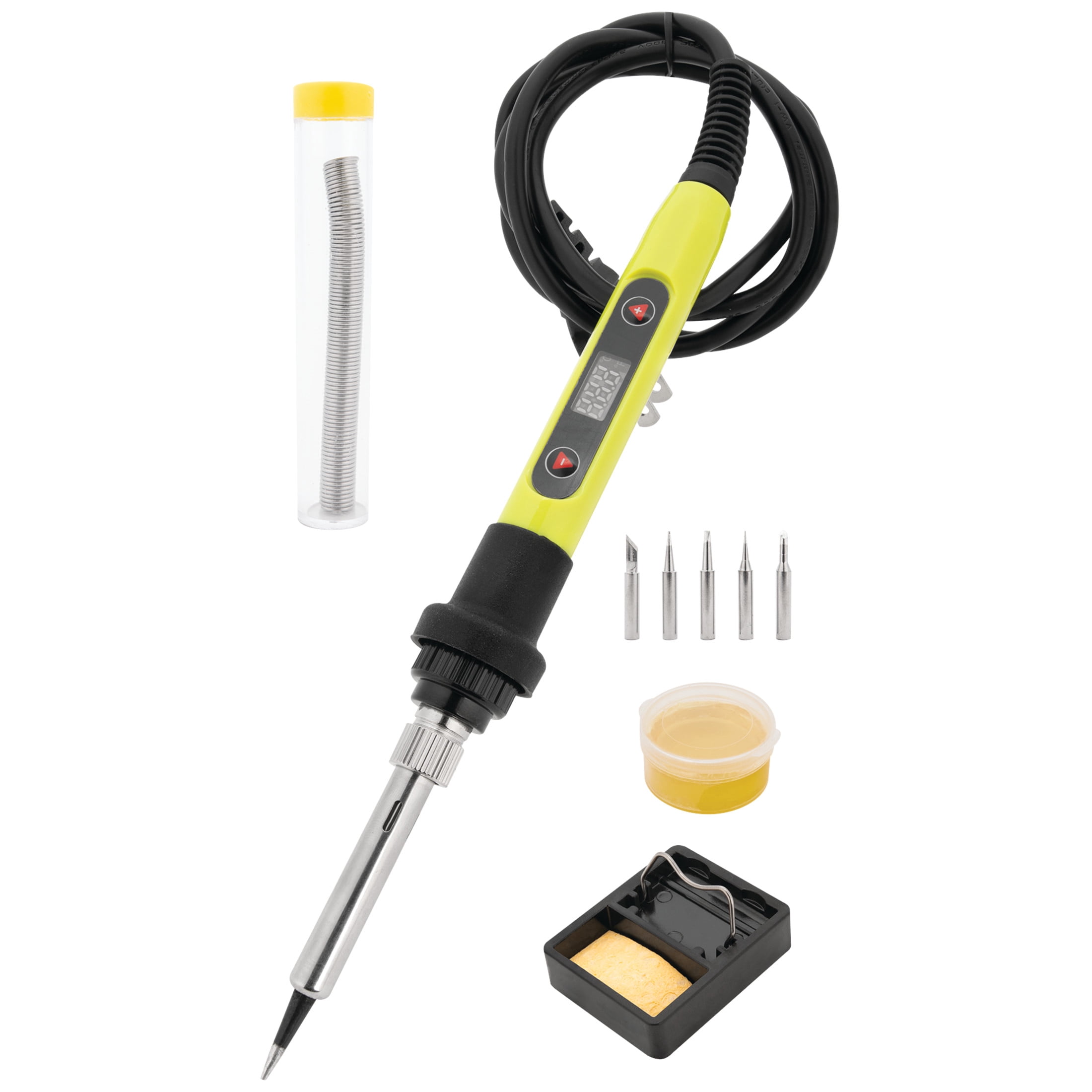 Performance Tool W2084 80W Digital Soldering Iron Kit - Electronics Repair, Precision Temperature Control Soldering Iron, Computer, Automotive Wiring, Stand Included, Green/Black