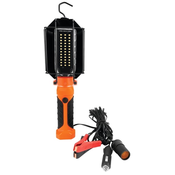 Performance Tool W2238 LED Drop Light with Magnetic Bracket and USB Port, 1600 Lumens, 20ft Cord, Battery Clamp Adapter, Impact Resistant Handle