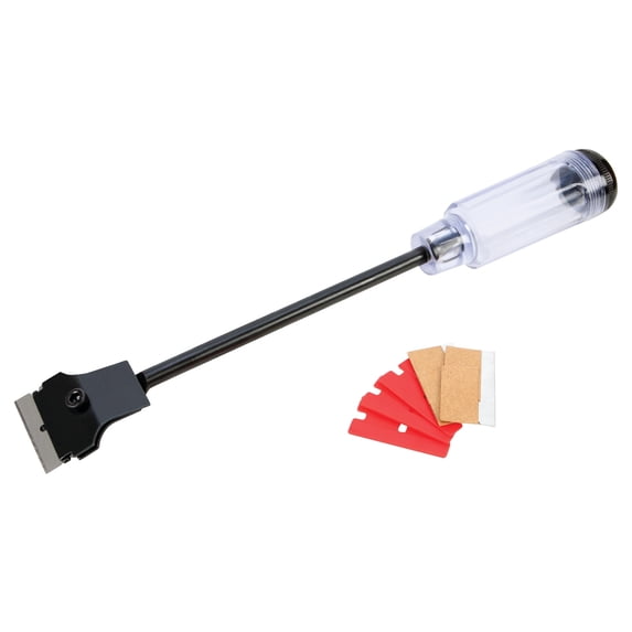 Performance Tool W233 12-Inch Long Reach Extension Scraper with 3pc Carbon Steel Razor Scraper Blades