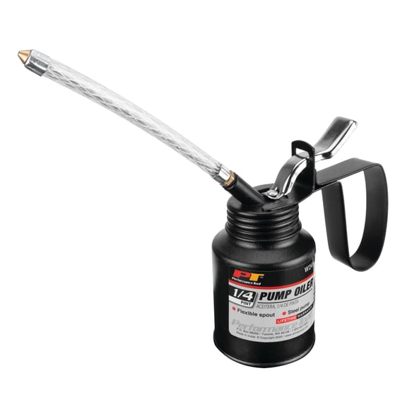 Performance Tool W241 Precision Steel Pump with Flexible Spout, Convenient 1/4 Pint Size for Easy Oil or Fluid Transfer