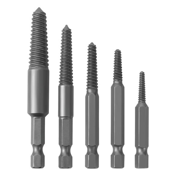 Performance Tool W2964 Fine Threaded Extractor Set - Remove Damaged, Frozen, or Rusted Fasteners from Wood, Plastic, or Metal with 1/4-Inch Hex Shank