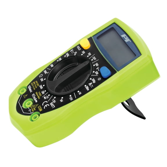 Performance Tool W2969 Compact Digital Multimeters , Electronic Amp Volt Ohm Voltage Meter Multimeter with Diode and Continuity Test Tester, Backlight LCD Display (Green)