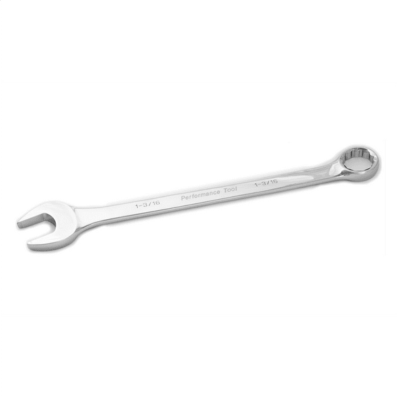 Performance Tool W30238 SAE Combo Wrench of Hardened Chrome Alloy Steel with Box End for Increased Torque, 1-3/16-Inch