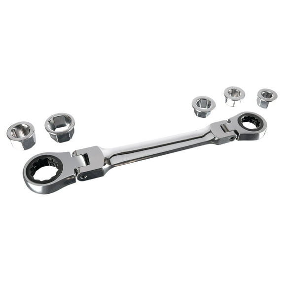 Performance Tool W30648 7-in-1 Flex-Head Ratcheting Wrench Set - 72 Teeth, Chrome Vanadium Steel, Low Profile, Reusable Case