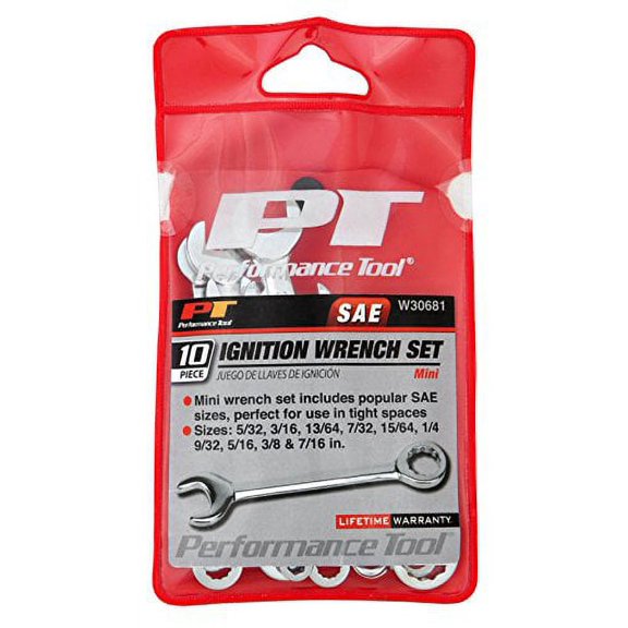 Performance Tool W30681 SAE Ignition Wrench Set, 10 Piece