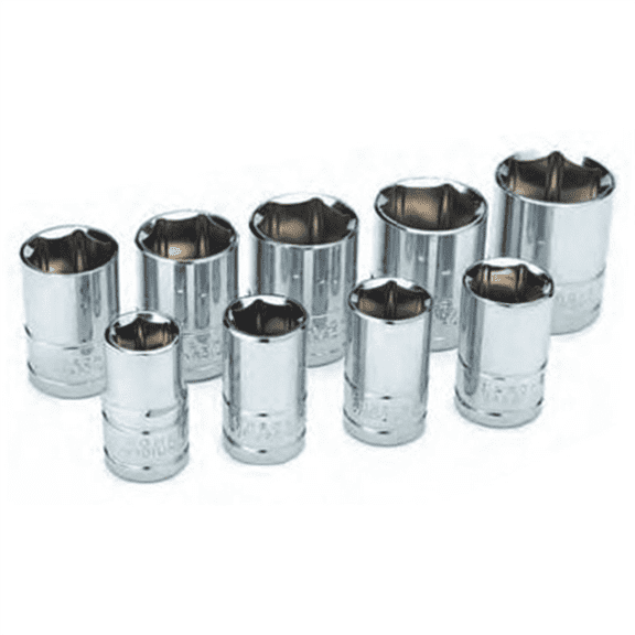 Performance Tool W32202 1/2-Inch Drive Metric Socket Set, 9-Piece