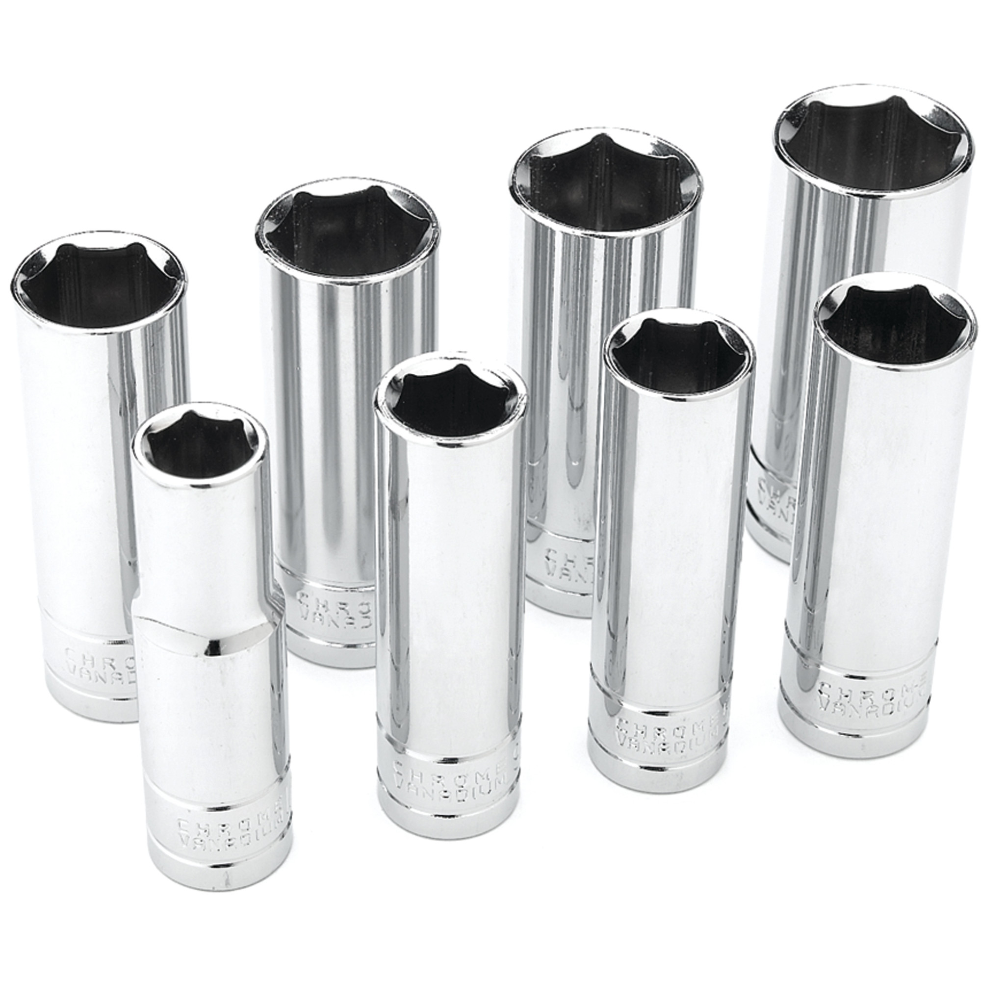 Performance Tool W32300 8 Piece 1/2 Inch Drive SAE DW Socket Set