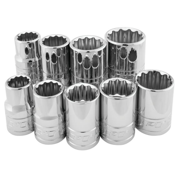 Performance Tool W32800 9Pc 1/2'' Dr 12pt Metric Skt S