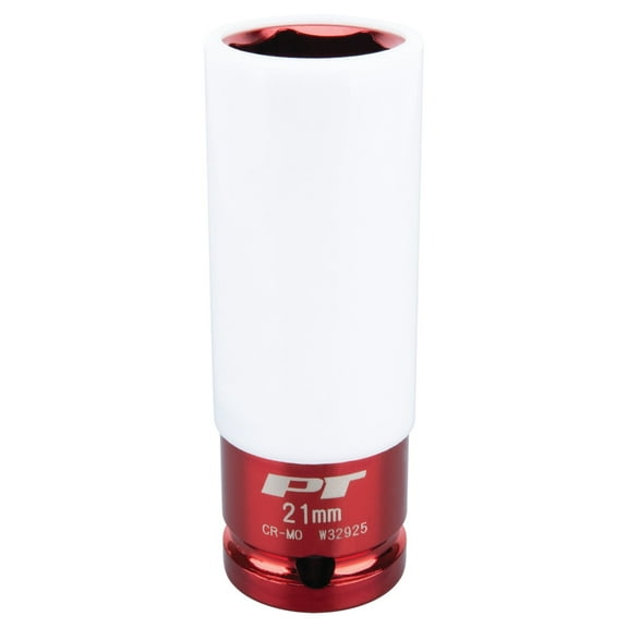 Performance Tool W32925 Performance Tool 1/2-Inch Impact Drive 21mm Thin Wall Socket , Red