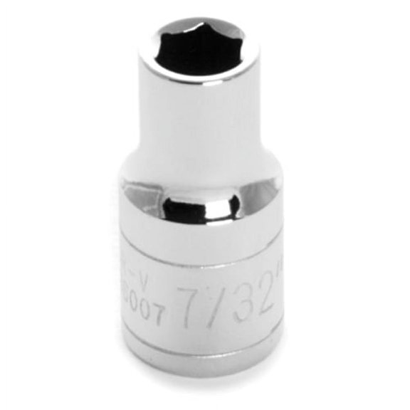 Performance Tool W36007 Chrome Socket, 1/4" Drive, 7/32", 6 Point, Shallow