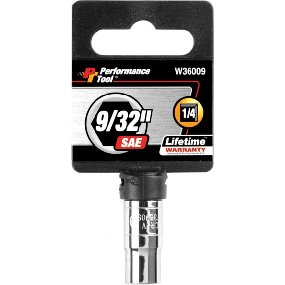 Performance Tool W36009 1/4" Dr 9/32" 6pt Socket