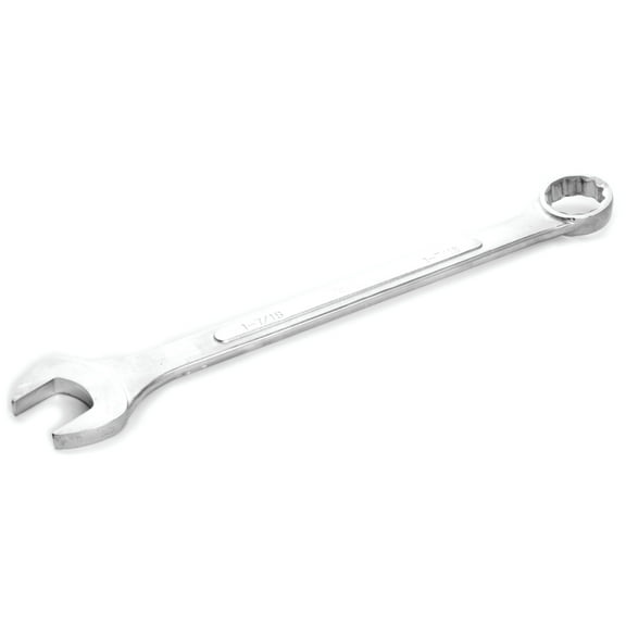 Performance Tool W377B 1-7/16 in. Combination Wrench, Drop-Forged Chrome Alloy Steel, Satin Chrome Finish, Rounded Box End