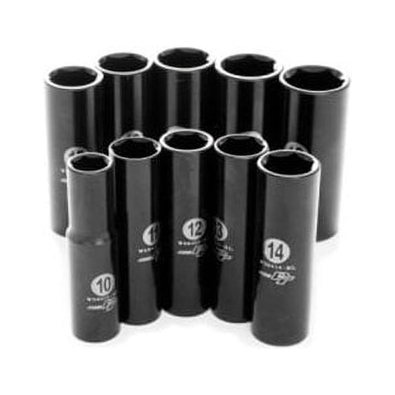 Performance Tool W38401 10-Piece 3/8-Inch Drive Metric Black Laser Etched Deep
