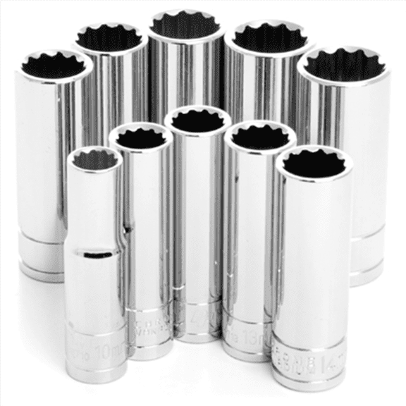 Wilmar Corp. / Performance Tool 10 Piece 3/8" Drive 12pt Met Deep Socket Set