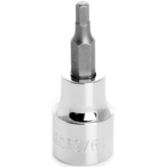 Performance Tool W38875 Chrome Hex Bit Socket, 3/8" Drive, 9/64" Hex Bit