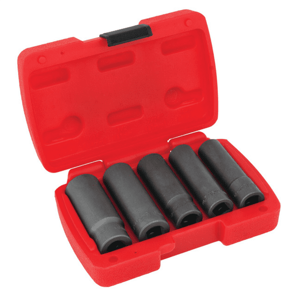 Performance Tool W38920 3/8-Inch Drive 5 Piece Deep Wall Bolt Extractor Set (Metric/SAE)