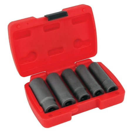 Performance Tool W38920 3/8-Inch Drive 5 Piece Deep Wall Bolt Extractor Set (Metric/SAE)