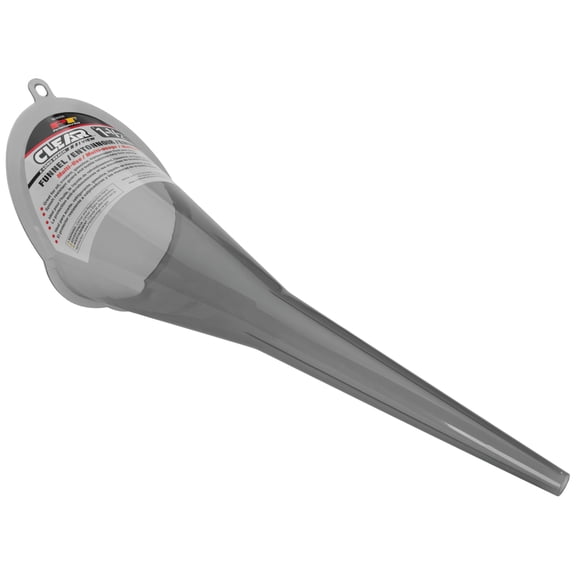 Performance Tool W4058 Clear View XL Long-Reach Funnel, 1.5 Pint, Splash Guard, Bottle Rest, Oil, Transmission Fluid, Coolant, Gear Oil, Automotive Funnel, Gray