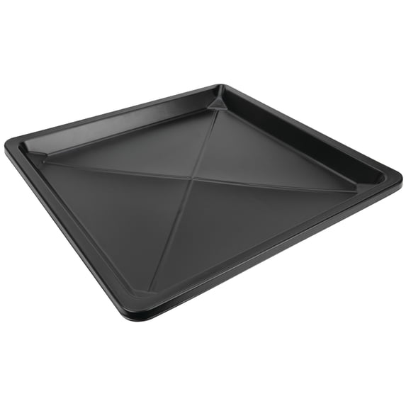 Performance Tool W4062 22 Inch by 22 Inch Plastic Drip Pan - Chemical-Resistant Polypropylene for Garage, Bath, Plumbing, Emergencies, Vehicle Repairs, Oil Change, Pour Spout, Catch Leaks - Black