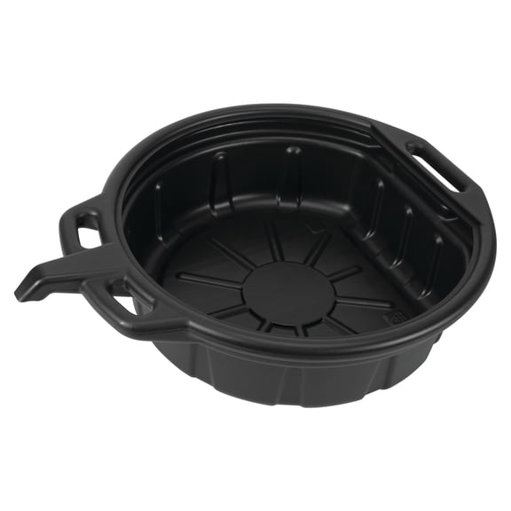 Performance Tool W4071 4.5 Gallon Oil Drain Pan, Carrying Handle, Easy-Pour Spout, High-Density Polyethylene, Black