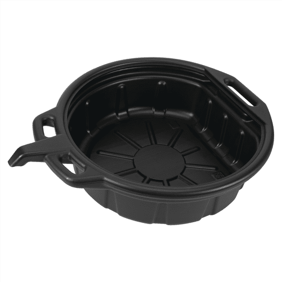 Performance Tool W4071 4.5 Gallon Oil Drain Pan, Carrying Handle, Easy-Pour Spout, High-Density Polyethylene, Black