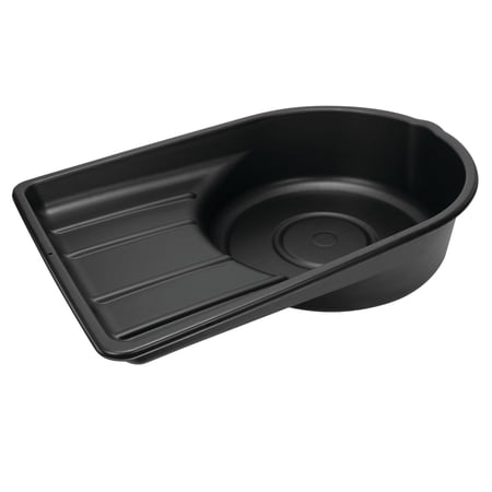 Performance Tool W4072 7.5-Gallon (28.4 L) Oil Drain Tub, Built-In Basin Surface, High Density Polyethylene, Molded Spout, Black