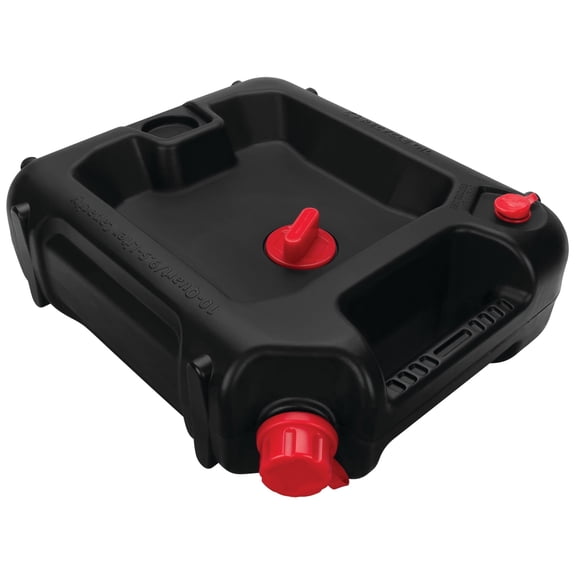 Performance Tool W4076 10-Quart Oil Drain Container, Deep Drain Well, Integrated Handle, Sealing Rubber Gaskets, Black