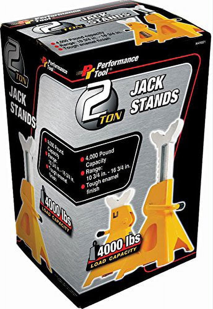 Performance Tool W41021 Heavy Duty Jack Stands, 2 Ton Capacity, 1-Pair, Each