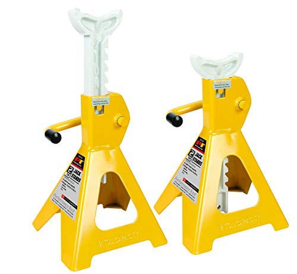 Performance Tool W41021 Ratchet Style Jack Stand Set, Yellow, 2-Ton
