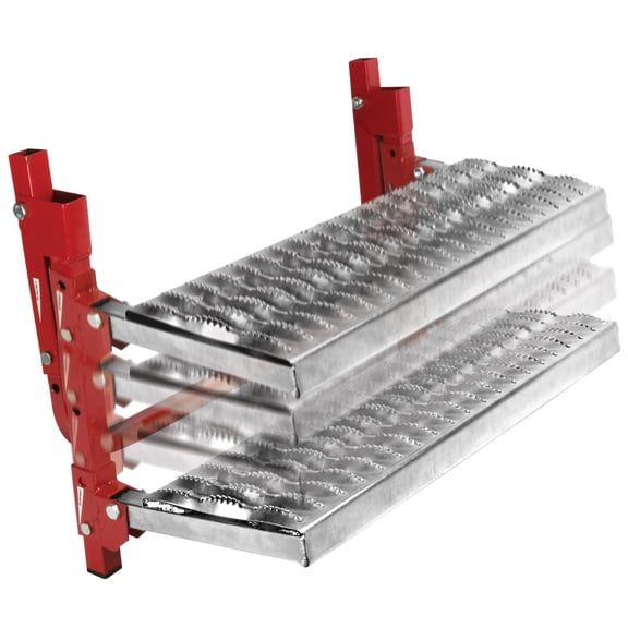 Performance Tool W41039 Non-Slip Truck Tire Step - Fits Wheels up to 13 In., Four Adjustable Height Positions, Red