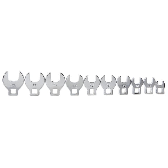Performance Tool W452 10-Piece Metric Open End Crowfoot Wrench Set,Silver