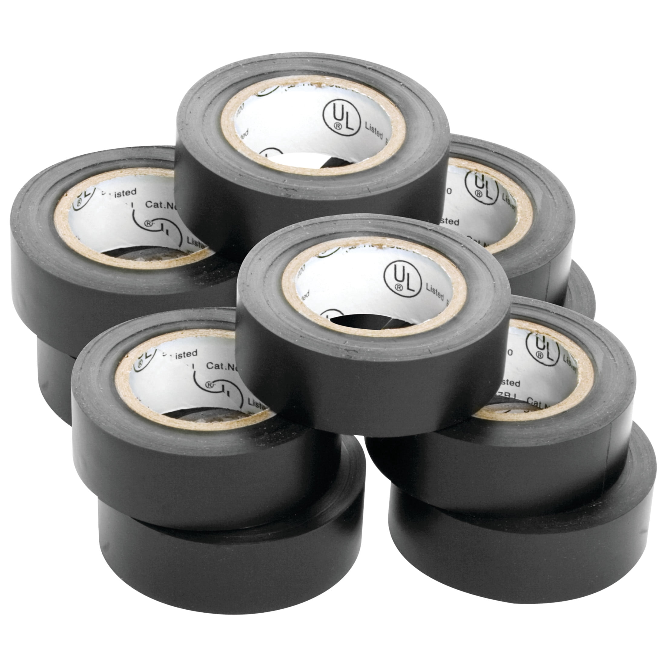 Performance Tool W500 60 foot x 3/4 inch Electrical Tape - Wiring Insulation, Electrical Connection Adhesive, 600V, High Temp Tape - Pack of 10, Black