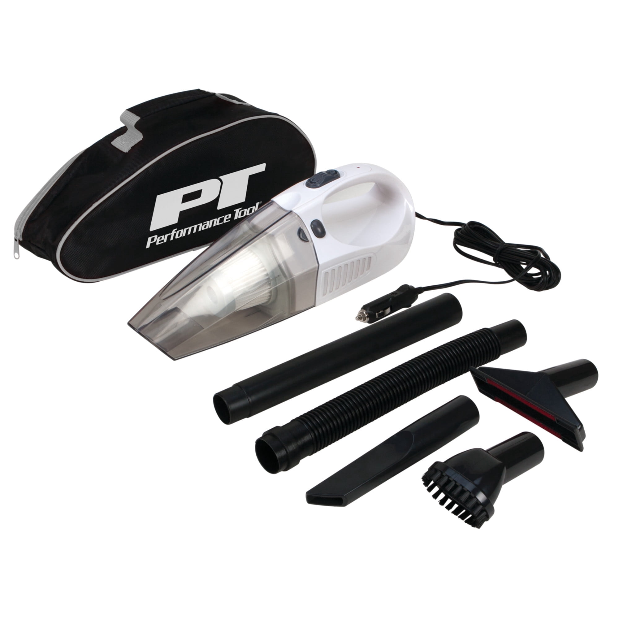 Performance Tool W50012 Portable Lightweight 12-Volt Vacuum Cleaner With Attachments