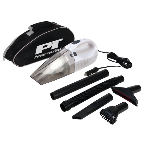 Performance Tool W50012 Portable Lightweight 12-Volt Vacuum Cleaner With Attachments
