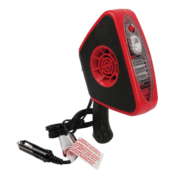 Performance Tool W5009 12V Compact Heater and Defroster with Swivel Base, Swing-Out Handle, and LED Flashlight