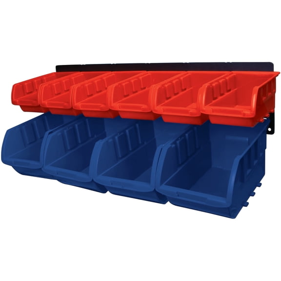 Performance Tool W5190 10-Bin Wall Mount Storage Rack, Blue