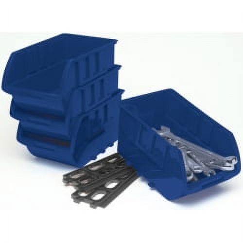 Performance Tool W5196 Large Stackable Storage Trays - Adjustable for Vertical or Horizontal Position, Blue, Pack of 4