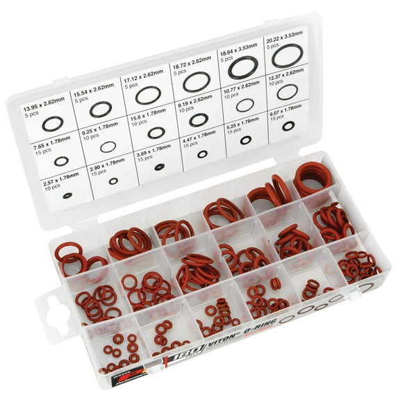 Performance Tool W5239 180pc Fluorine Rubber O-Ring Assortment Kit: Durable and Resistant Sealing Solution for Industrial and Automotive Applications