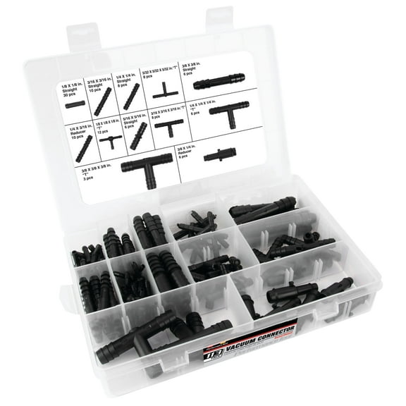 Performance Tool W5253 Heat-Resistant Vacuum Connector Repair Kit - Durable Plastic Construction with 113 Different Connectors