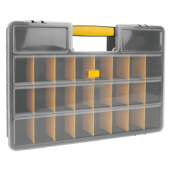Performance Tool W54037 26 Adjustable Compartment Hardware Organizer Box With Dividers - Durable Plastic Screw Organizer For Nuts, Bolts, Screws, Nails, and Small Hardware