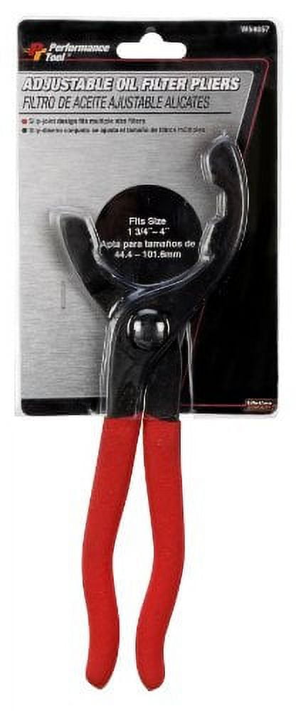 Performance Tool W54310 Small Straight Jaw Oil Filter Pliers - Grips 2-1/4" To 3-1/2" Filters, 3 Position Lock - View #7