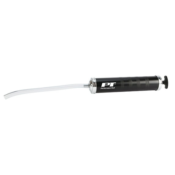 Performance Tool W54220 Professional Zinc Tip Suction Pump for Vehicle Engine Oils and Lubricants, 1 Pint Capacity, 12 in. Flexible Hose - Black