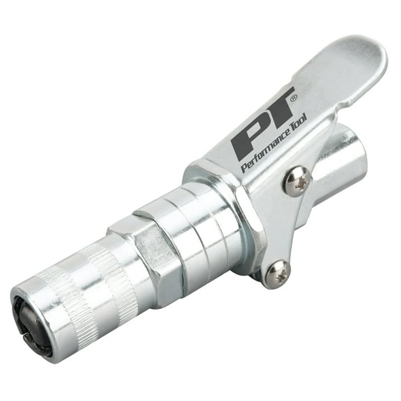 Performance Tool W54238 Heavy Duty Grease Coupler for Grease Guns, 12,000 PSI, Zinc Coated Alloy Steel, Smooth Retraction Mechanism, 1/8 NPT