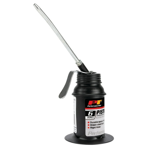 Performance Tool W54264 6 Oz. Pistol Oiler - Drawn Steel Body with Durable Epoxy Finish and Rigid Hose - 6 oz. Capacity