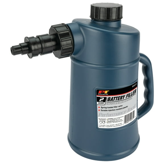 Performance Tool W54274 2-Quart Battery Filler with Assisted Shut-Off and Drip-Free Valve - For Golf Cart and Deep Cycle Batteries